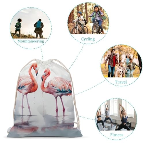 Drawstring Bag Backpack Cute Flamingo Sackpack Foldable String Bags Sports Gym Bag for Shopping Yoga3