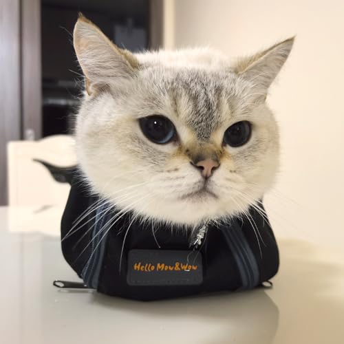 Image of Cinf Cat Nail Clipping Cleaning Grooming Restraint Bag (Free Muzzle) No Scratching Biting for Bathing Nail Trimming Injecting Examining(Black,S)