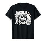Easily Distracted By Cats And Books Cat Apparel