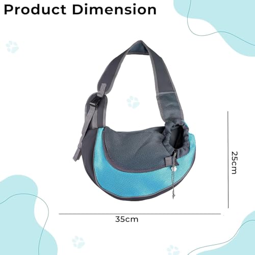 Image of Kraptick Pet Sling Carrier, Pet Carrier Bag for Shitzu Puppy, Cat, Rabbit with Comfortable Adjustable Pouch Single Shoulder Carry Tote Handbag for Pets (Large, Sky Blue)