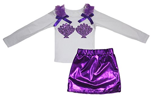 Ensemble fille avec t-shirt en coton premium et jupe violette