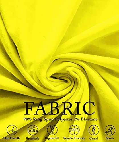 Womens Neon Athletic High Visibility Performance Yoga Shirt Casual Short Sleeve Yellow Dry Fit T Shirt For Women (Xl) #TOP4