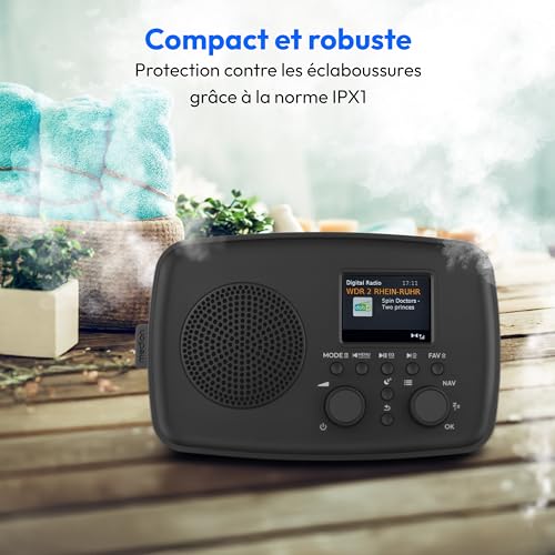 Medion Radio Dab+ Avec Bluetooth Dre 1 dab Plus Radio Fm Protection Anti gouttes Antenne Télescopique Réveil … - vue 6