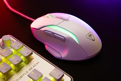 Kone II: Mouse da gaming RGB cablato ed ergonomico, Sensore ottico da 26K DPI, ciclo di vita degli switch ottici di 100 milioni di clic, 23 input personalizzabili: Bianco artico - Mouse gaming - Immagine 1