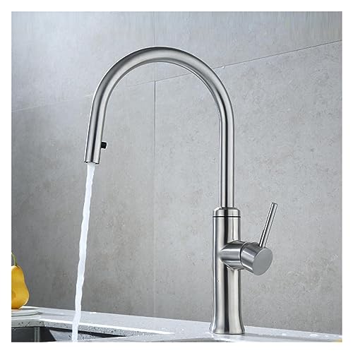 Robinet de cuisine design noir en acier inoxydable durable avec mitigeur eau chaude - 4