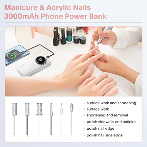 Professional Electric Nail Drill Machine, Portable Rechargeable 35000Rpm Nail Drill For Acrylic Gel Nails, Manicure Pedicure Polishing Shape Tools For Home And Salon Use #TOP4