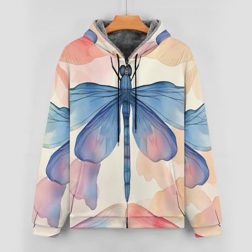 Veste polaire homme motif libellule veste décontractée chaude grande taille pour le travail - 5