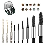 9 Pezzi Set Di Estrattori Per Viti,Professionale Estrattore Viti Spanate,Contiene 3 Punte Elicoidali,Adatto Per Vite E Tubi Danneggiati,Fissaggi Con Filettatura Fine