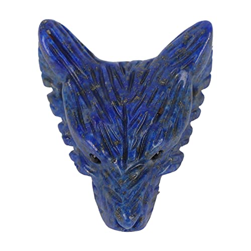 Collier tête de loup en pierre bleue pour un style bohème quotidien