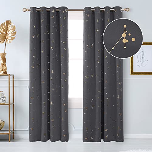 Deconovo Eyelet Grey Blackout Curtains - Image 2