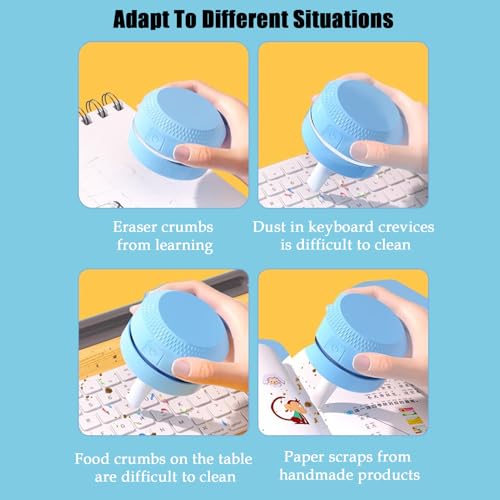 Swiftvac Smart Vacuum Cleaner, Swiftvac 3 in 1 Robot Vacuum, Mini Desktop Vacuum Cleaner Cordless, 360° Rotating Handheld Silent with Suction Head ＆ Brush (2*Pink)