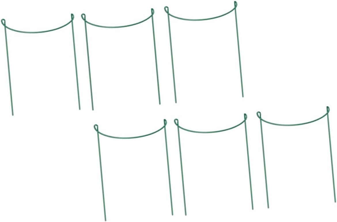6pcs Sturdy Iron Plant Support Stakes Half Round Planter Stand Easy Installation