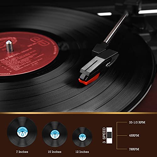 Chinflly Platine Vinyle Bluetooth, Tourne Disque Vinyle avec USB AUX Haut-Parleur Stéréo Intégré Conception de Valise… - Les Beatles, Paul McCartney, John Lennon, RIngo Starr, George Harrison Chinflly Platine Vinyle Bluetooth, Tourne Disque Vinyle avec USB AUX Haut-Parleur Stéréo Intégré Conception de Valise… – Image 3