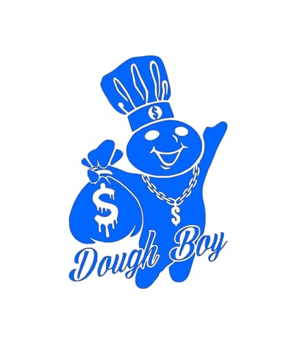 Image of Dough boy Money Bags Decal Sticker, Multiple Sizes and Colors (Blue, 10x7 inches)