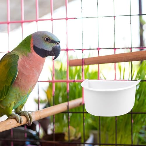 Vogelfutterschale, D-Form, Kunststoff, Vogelkäfig, Futternäpfe mit Haken, zum Aufhängen, für Papageienkäfig, Wasserfutter, Futterschale, Vogelkäfig-Zubehör für kleine Vögel, Papageien