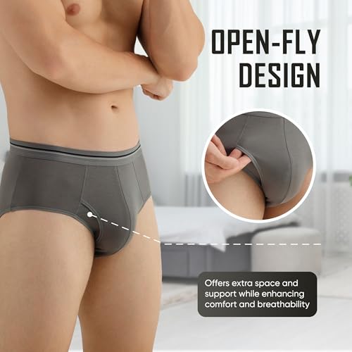 Men's Bamboo Briefs, Pouch Support, Moisture Wicking Breathable, Modal Briefs, Super Soft Comfort Underwear for Men2