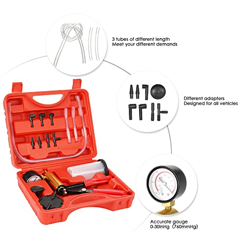 Weytoll 17 pcs Professional Car Auto Hand Held Bomba de Pressão de Vácuo Sangue de Freio Adaptador F
