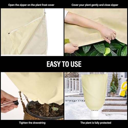 Winter-Pflanzenabdeckungen 6 Stück - Frostschutz-Vlies 120x80cm Mit Reißverschluss