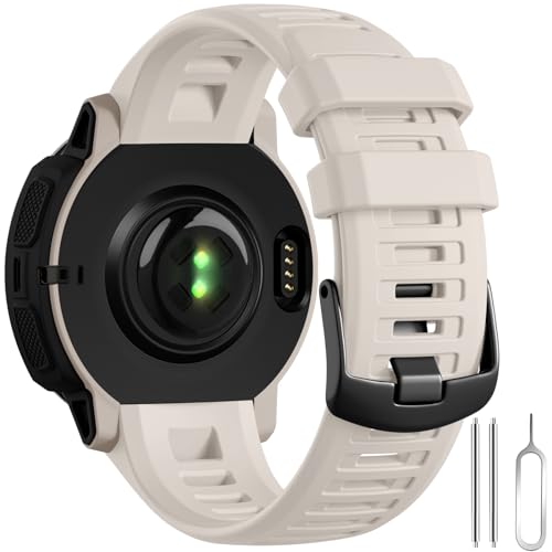 Geak GMI22-GJ-UKOU-TUNDRA Strap Compatible With Garmin Instinct Watch Bands,Soft Silicone Adjustable Replacement Band Fit For Instinct 2/Instinct Esports/Solar/Tide Military/Tactical Gps Smartwatch-Tundra Watch Band cover