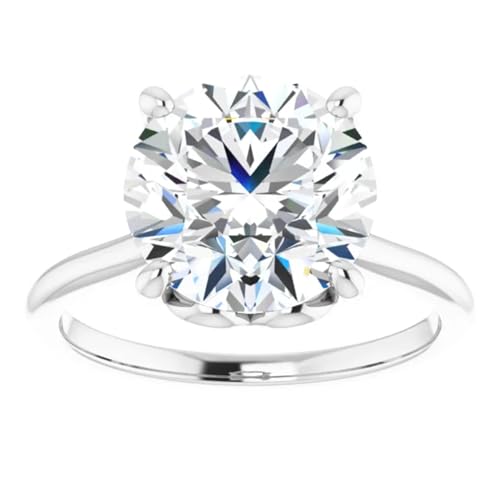 3 Ct. Round Brilliant Cut Hidden Heart Lab Diamond Engagement Ring4