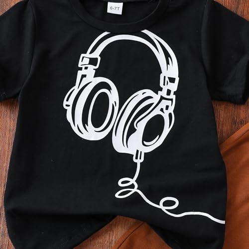 Image of Azmxynol Boys Clothes 2 Piece Outfits Summer Short Sleeve T Shirt Top + Pants Little Kid Casual Clothing Sets