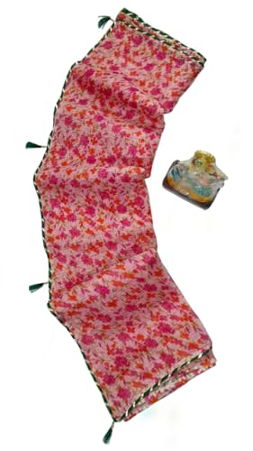 Image of Lado Rani Kota Doria Cotton Silk Flower Print sarees with blouse