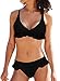 SHEKINI Femme Maillots de Bain Deux Pièces Rembourré Col V Elégant Volant Conception Halter Réglable Bikini Top Bikini Femme 2 Pieces Chic Triangle Bas de Bikini de Plage(S,Noir)