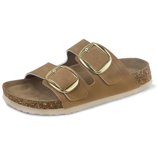 Sweechee Women's Cork Sandals Soft Footbed, Comfortable Slides Shoes for Women