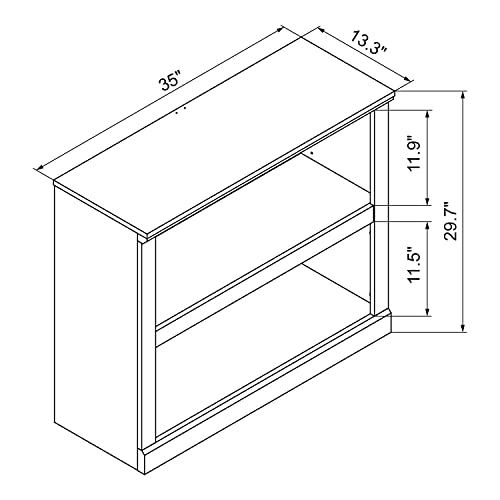 Panana Wooden Bookcase, 2/3/5 Tier Cube Shelves Adjustable Shelf Bookself Storage Organizer Display Shelf Free Standing Unit For Living Room Home Office (Cherry, 2-Tier) #TOP2
