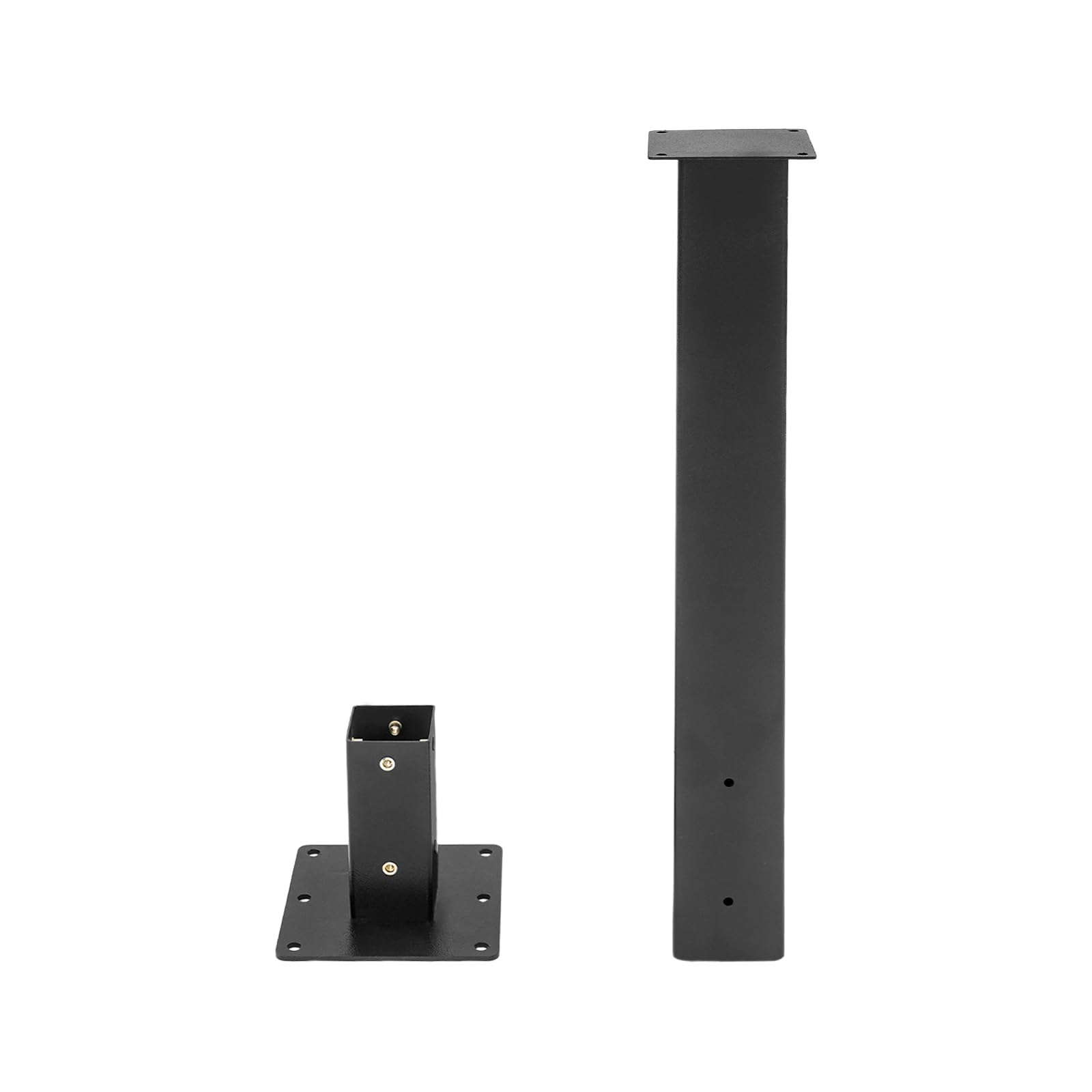 Hauteur : 68,58 cm - Support de boîte aux lettres sur pied - En acier au carbone - Avec grande plaque de base et trous pré-montés pour l'extérieur (8,13 x 8,13 cm, jusqu'à 40 kg)