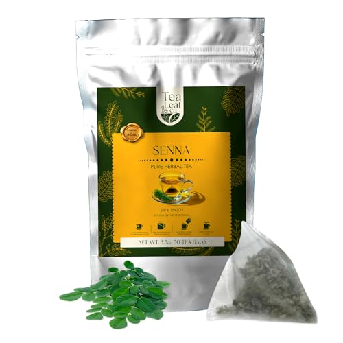 Image of Tealeaf & Co. Senna Tea Blended with Fresh Herbs - Pure Herbal Tea Bags with Senna Leaves Extract - Flavored Herbal Blend - Low Caffeine - Gluten Free - 50 Teabags