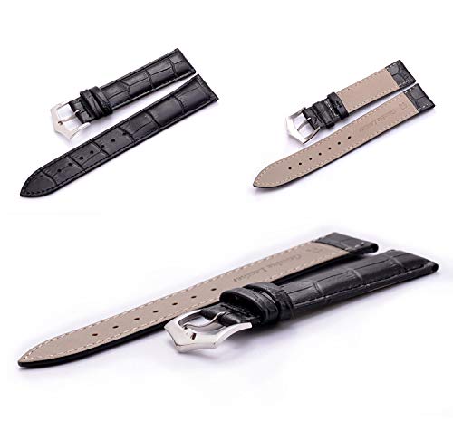 Pulseira de couro para relógios 2 pacotes, pulseira de couro de substituição – Escolha de largura (1