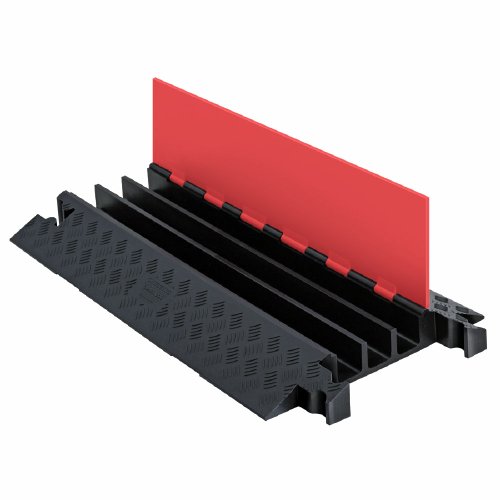 Guard Dog GD3X225-O/B Polyurethane Heavy Duty 3 Channel Cable Protector with Dog Bone Connector, Orange Lid with Black Ramp, 36 Length, 20 Width, 3 Height