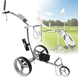 Carrello da golf elettrico pieghevole a 3 ruote, baule portatile, cruise control con funzione memoria, 9 velocità, 12 km/h per pendenze a 30°