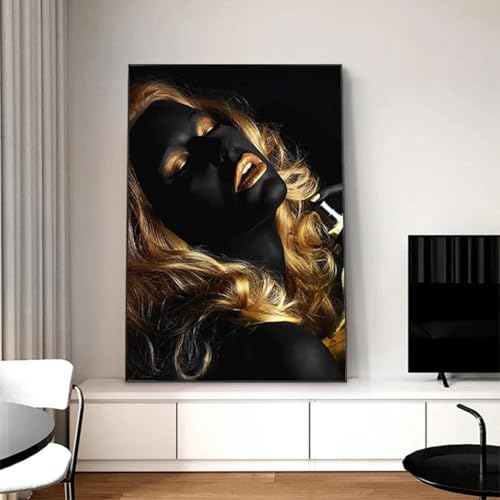 Affiches scandinaves femme blonde et noire en toile 50x70 cm pour sublimer le design du salon