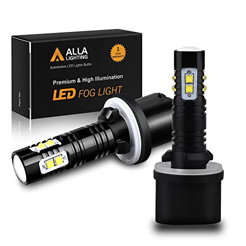 Alla Lighting Cree 50W 880 899 Led Bulbs, High Power Fog Lights Lamps Replacement 893 886 890 892, 6000K Xenon White #TOP6