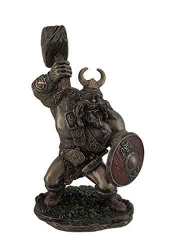 Veronese Comical Viking Warrior With Hammer Statue Figurine