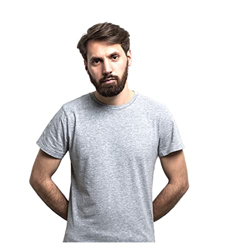 Image of Titox Regular Fit Pure Cotton Round Neck T-Shirt for Men & Women (Color: Grey, Size: L)