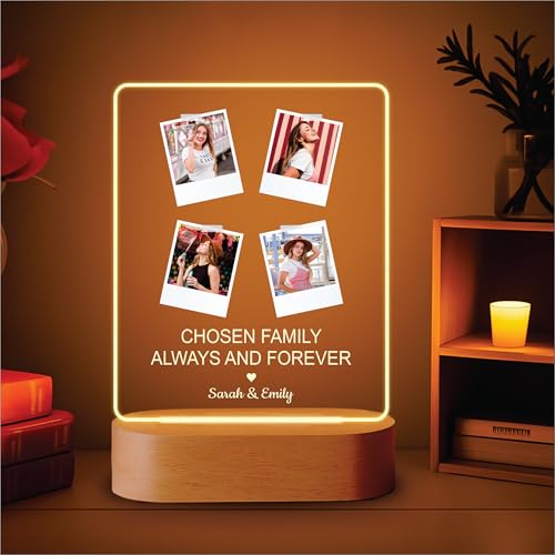 Image of Giftplease Customized LED Light Photo Frame for Friends | Personalized Lamp with Friendship Quote | Best Friend Gift for Birthday, Farewell, Friendship Day | Tabletop Frame 6x7.25 Inch FR 04�