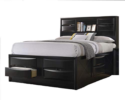 Coaster Home Furnishings Briana Storage Bookshelf Black Queen Bed