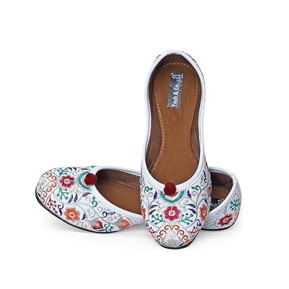 Yash & Co. Traditional Embroided Hand Crafted Rajasthani Phulkari Jutti | Comfortable Stylish Slip on Ethnic and Traditional Bellies-picture-11