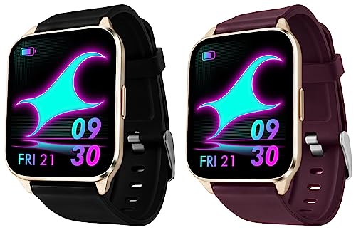 Image of Fastrack Reflex Beat+ 1.69 inch UltraVU Display Smartwatches Rakhi Gifts for Brother & Sister (Black-Rose Gold & Wine Red)