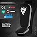 RDX Shin Guards Kickboxing Muay Thai, SATRA Approved, MMA Leg Instep Protection Pads, Sparring Training Martial Arts Boxing, Elasticated Padded Protector, Karate BJJ Taekwondo Gear, Men Women