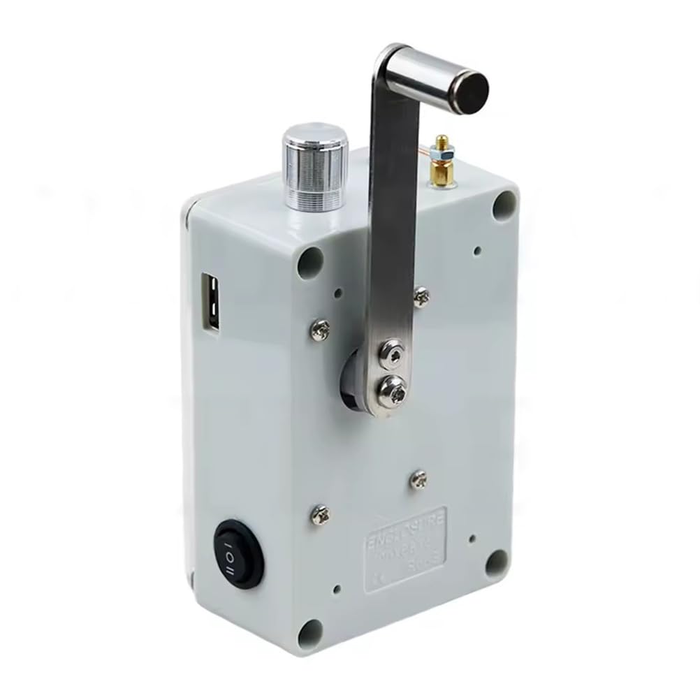 Generatore a manovella da 8 condensatori - Caricabatterie USB Portatile di Emergenza con Luce COB e Accendino per Campeggio ed Escursionismo, Attrezzatura di Sopravvivenza all'aperto
