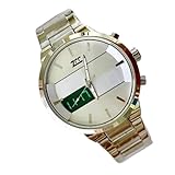 OISE ART STORE Trade Shop - Orologio Da Polso Zcc 7258 Uomo Quarzo Acciaio Dual Time Silver Quadrante Bianco