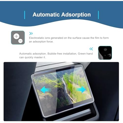 2 Pellicole Protettive GAFAT Per Schermo Posteriore 8" Tesla Model Y Juniper 2025-2027 E Model 3 Highland 2024-2026 – 6H Anti-graffio - 3