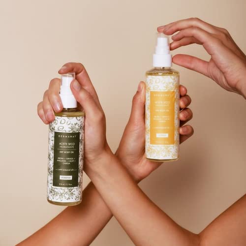 Dermanat Hydrating Dry Body Oil. Light, Fast-Absorbing Formula With Natural Oils, Soft & Sweet Neroli Flower Scent For A Soft And Silky Skin. After Shower Body Oil Spray. Nourishing, Deep Hydration, Extra Glow. Free Of Parabens, Mineral Oil & Silicones. Neroli. 7.1 Fl. Oz Bottle. #TOP5