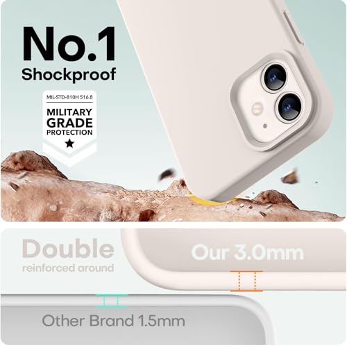 Image of LOVE 3000 Designed for iPhone 12 Case /iPhone 12 Pro Case, Premium Silicone with [Soft Anti-Scratch Microfiber Lining] Shockproof Protective Phone Case for Men Women Girls 6.1 inch, Stone