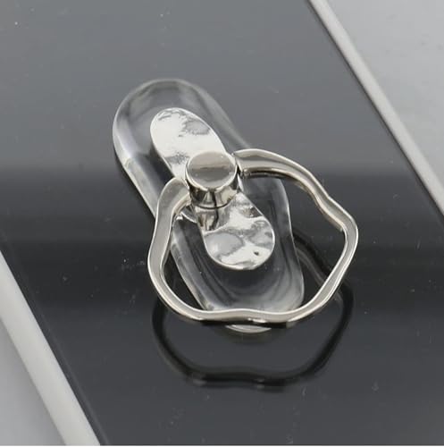 【フラワーリング】FLOWERING スマートフォンリング ぷっくりクリア SAR0089-SV（シルバー） [各種スマートフォン用]