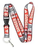 Limeloot Danger Keep Out Lanyard – Funny Warning Sign Neck Lanyard – Sarcastic Novelty ID Badge Holder & Keychain Lanyard